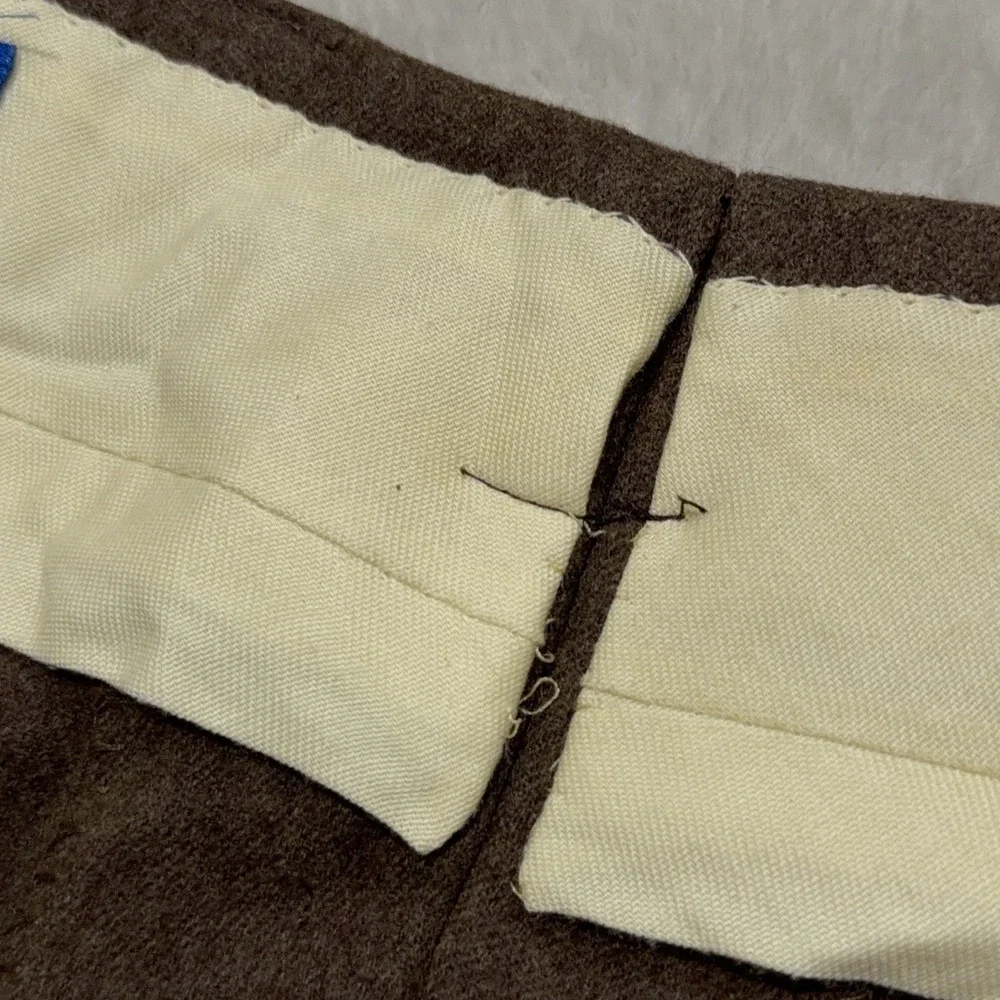 Vintage Pendleton Dress Pants Mens 38x25 Brown Wool Pleated Straight Leg USA 70s